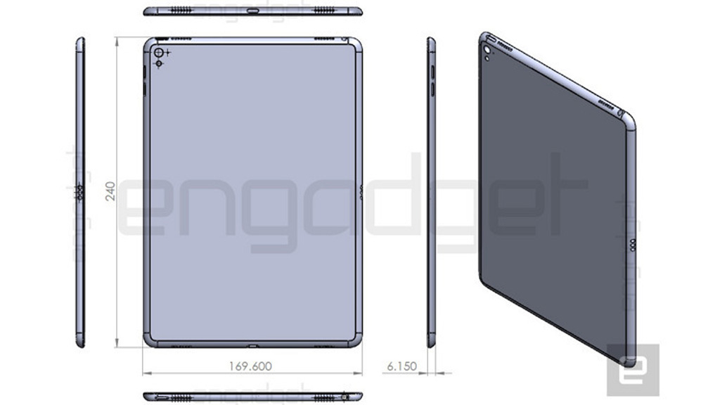 Hình ảnh được cho là của iPad Pro 9,7 inch - Ảnh: Engadget