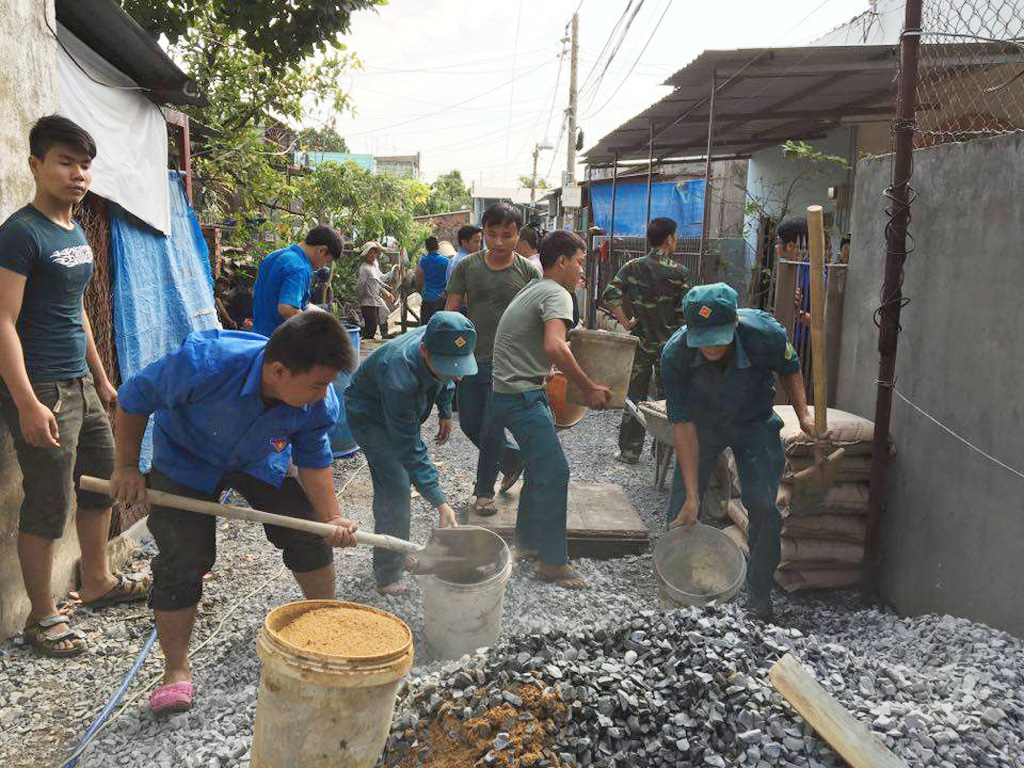 Công trình bê tông hóa tại KP.Thái Bình 2, P.Long Bình, Q.9 - Ảnh: Lê Thanh