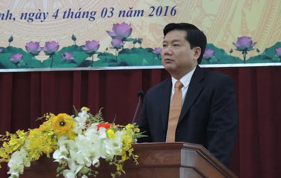 Bí thư Thành ủy TP.HCM Đinh La Thăng phát biểu tại Hội nghị - Ảnh: Lương Ngọc