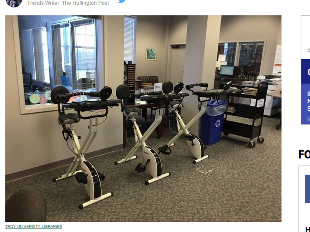 3 máy tập thể dục tại Đại học Troy - Ảnh chụp màn hình Huffington Post