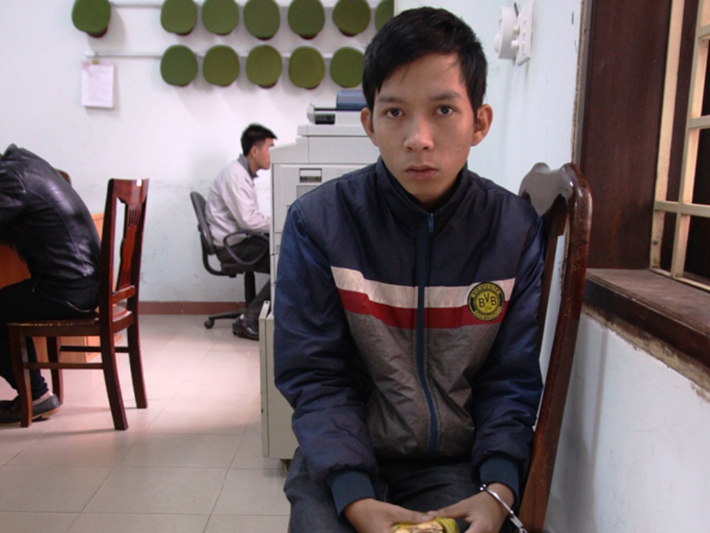 Nghi phạm Nguyễn Thanh Đức tại cơ quan điều tra - Ảnh: Nguyễn Phúc