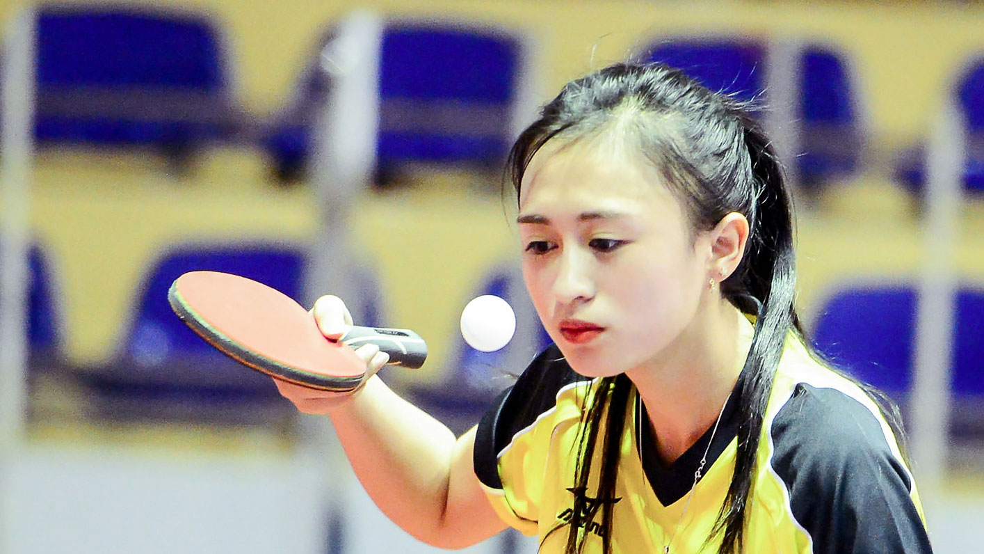 Trần Minh Phương Thảo, tay vợt sinh năm 1996 đang nổi danh trong giới bóng bàn học sinh, sinh viên khu vực Hà Nội - Ảnh: NVCC