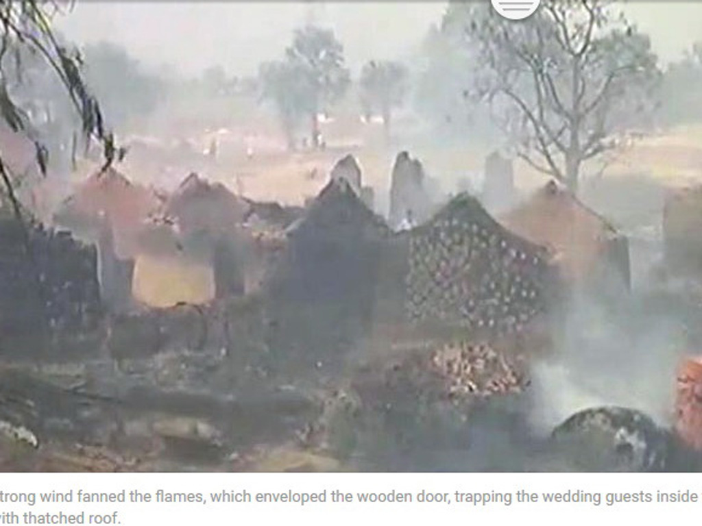 Hiện trường vụ hỏa hoạn tại đám cưới ở Aurangabad - Ảnh:  NDTV