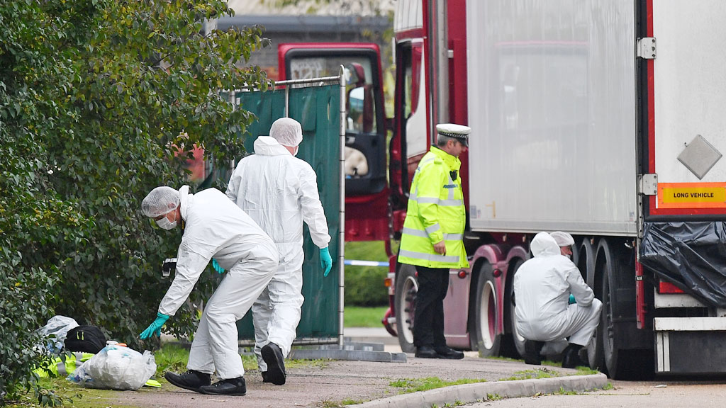 Cảnh sát Anh đang tiếp tục điều tra về vụ 39 người chết trong container AFP 