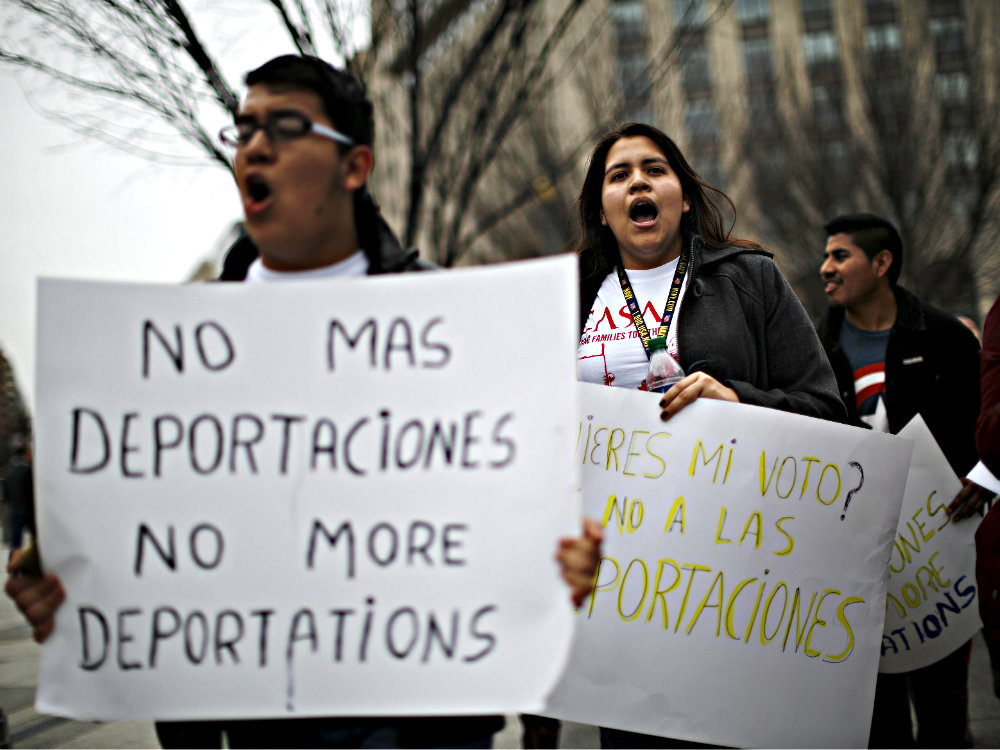Biểu tình chống trục xuất di dân ở Mỹ - Ảnh minh họa: Reuters