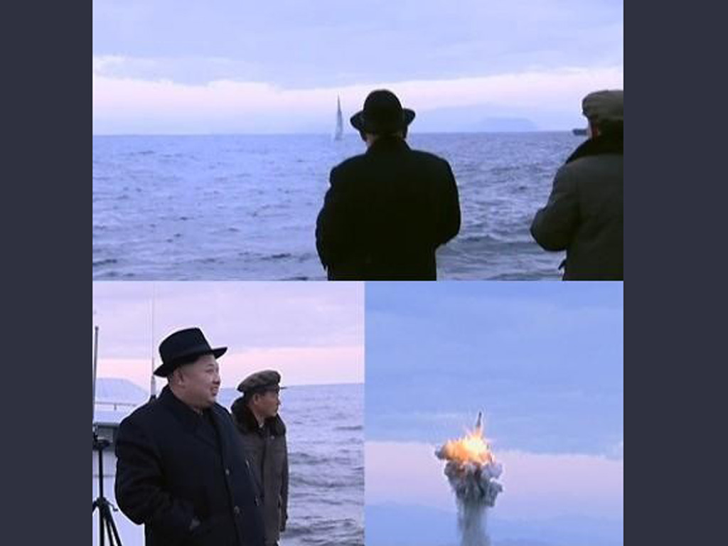 Video vụ thử tên lửa từ tàu ngầm của Triều Tiên phát ngày 8.1 bị nói là cắt dán - Ảnh từ clip