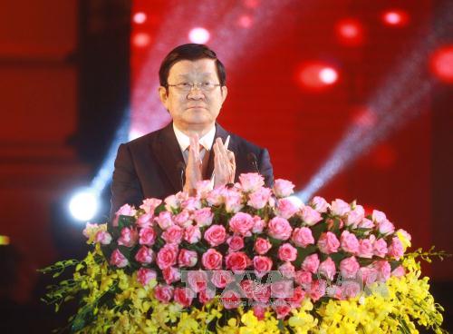 Chủ tịch nước Trương Tấn Sang phát biểu tại chương trình - Ảnh: Doãn Tấn/TTXVN