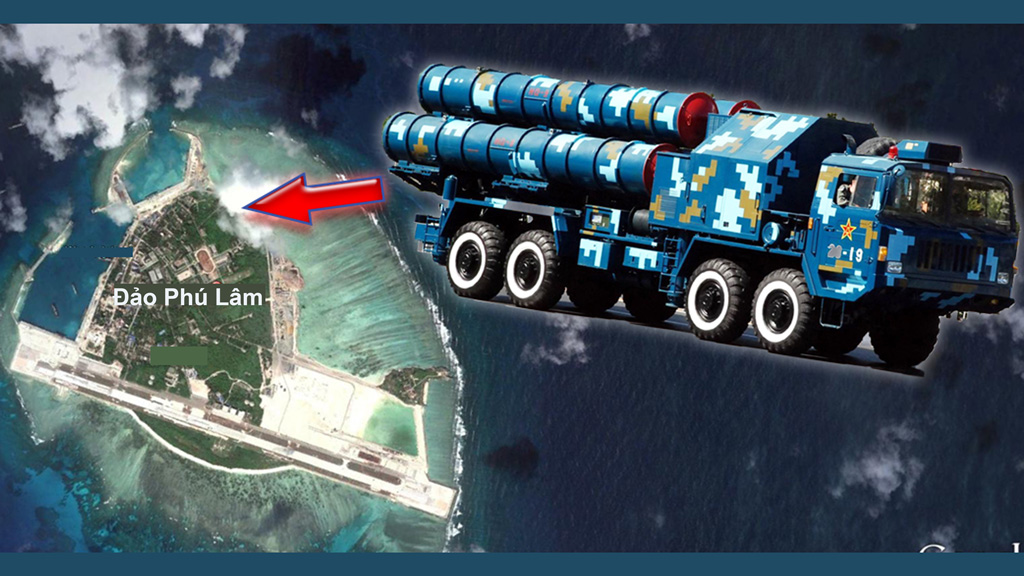 Trung Quốc ngang ngược bố trí tên lửa phòng không ở đảo Phú Lâm thuộc quần đảo Hoàng Sa của Việt Nam đang bị nước này chiếm đóng - Ảnh minh họa: GoogleEarth/FoxtrotAlpha
