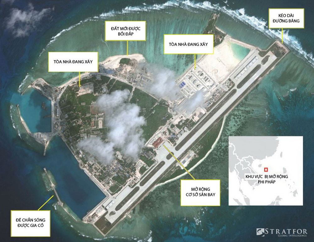 Trung Quốc lại tiếp tục chuỗi gây hấn bằng những chuyến bay dân sự sắp mở đến đảo Phú Lâm - Ảnh: Stratfor