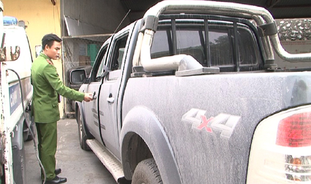Chiếc xe Ford Ranger mà Tuấn lấy trộm - Ảnh do Công an Quảng Ninh cung cấp