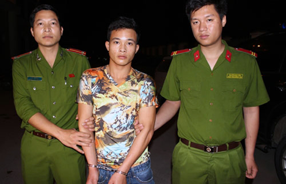 Nghi phạm Nguyễn Thành Chung đã bị di lý ra Thanh Hóa phục vụ công tác điều tra - Ảnh: Công an tỉnh Thanh Hóa cung cấp