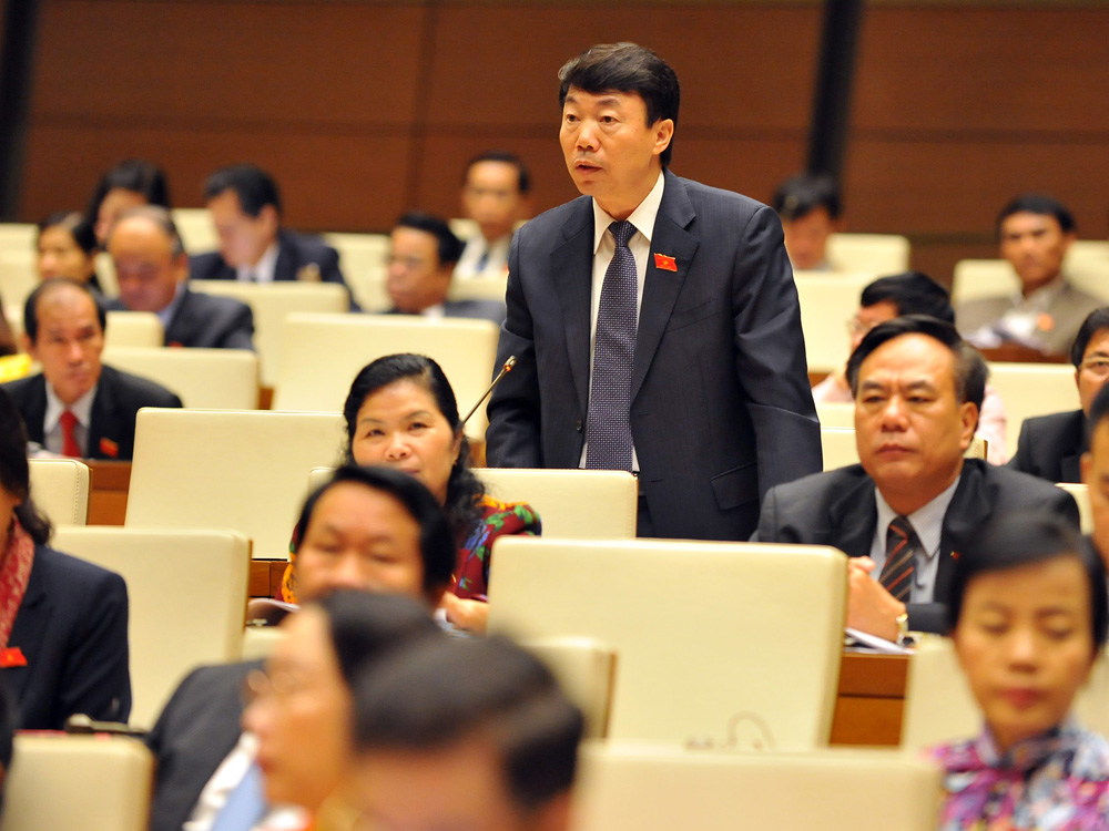 Đại biểu Nguyễn Doãn Khánh phát biểu trong buổi thảo luận tại hội trường - Ảnh: Ngọc Thắng