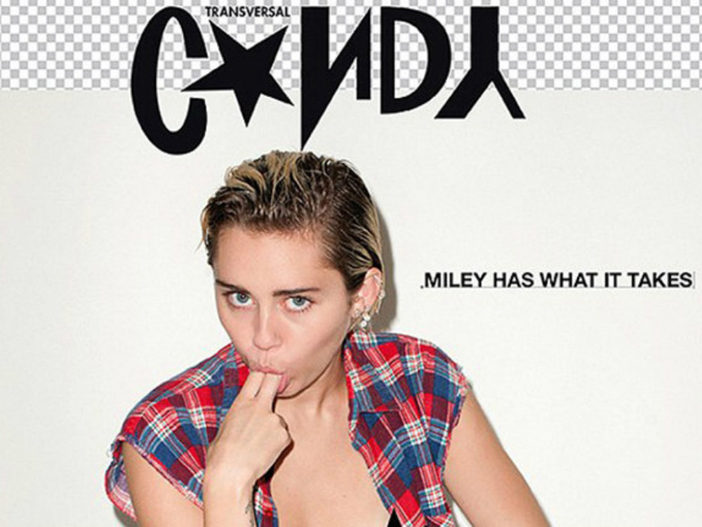 Hình ảnh táo bạo của Miley Cyrus trên tạp chí Candy - Ảnh chụp màn hình trang Eonline