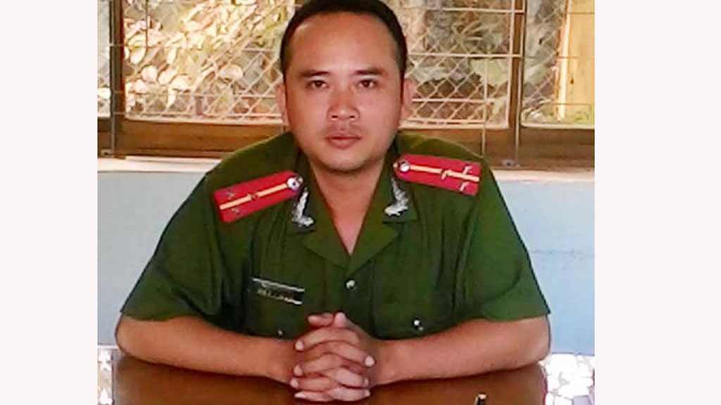 Anh Thái Ngọc Phú, cán bộ Phòng Cảnh sát Phòng cháy chữa cháy số 4 - Ảnh: Trà Quang