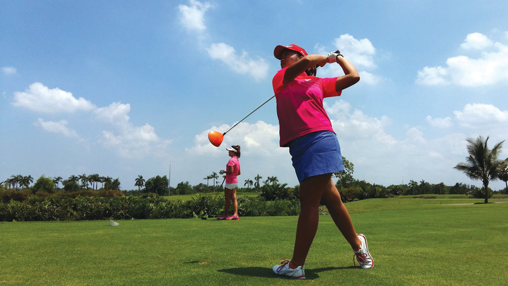 Thảo My đang thi đấu tại một giải golf tại VN - Ảnh: Nhân vật cung cấp
