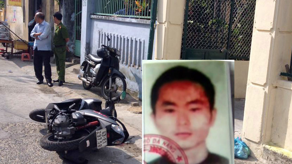 Hiện trường vụ A Lãng (ảnh nhỏ) nổ súng bắn Li Muzi - Ảnh: Nguyễn Tú