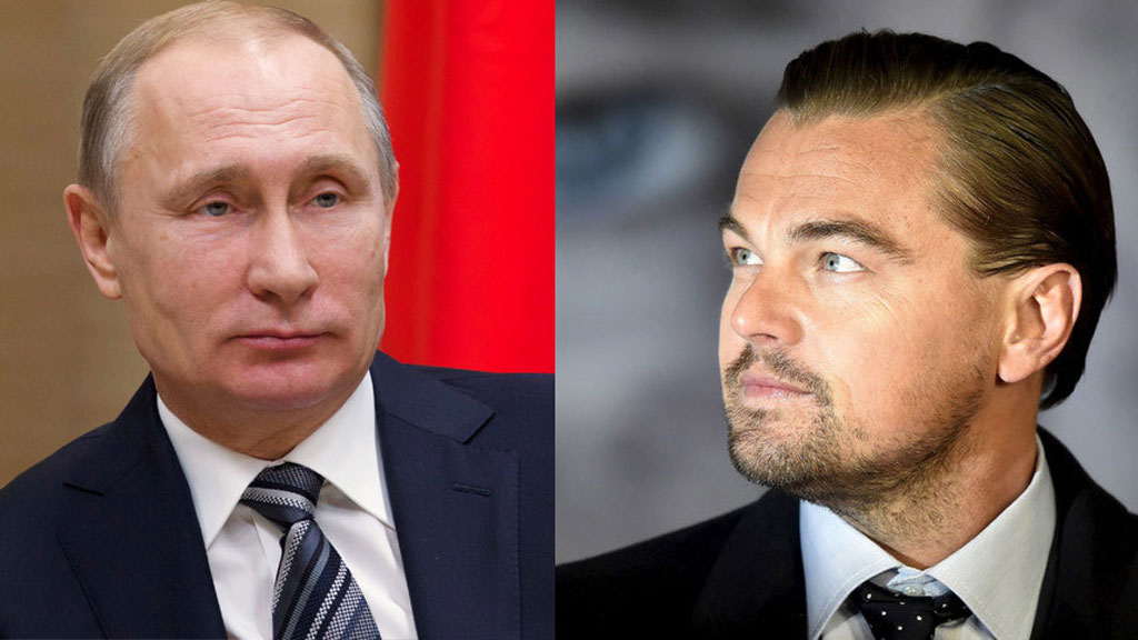 Tổng thống Nga Vladimir Putin và nam diễn viên Leonardo DiCaprio - Ảnh: Reuters