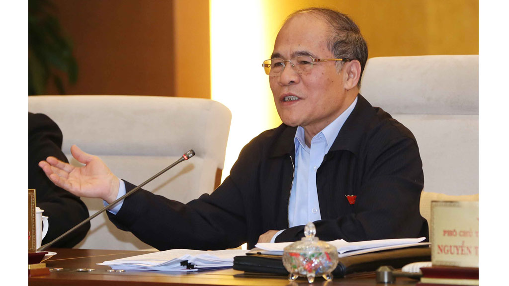 Chủ tịch QH Nguyễn Sinh Hùng phát biểu tại phiên họp - Ảnh: TTXVN