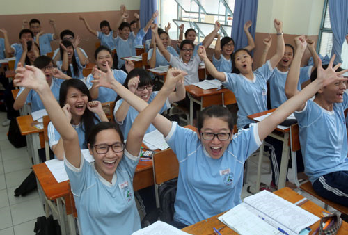 Học sinh lớp 12 Trường THPT Lương Thế Vinh (Q.1, TP.HCM) - Ảnh: Đào Ngọc Thạch 