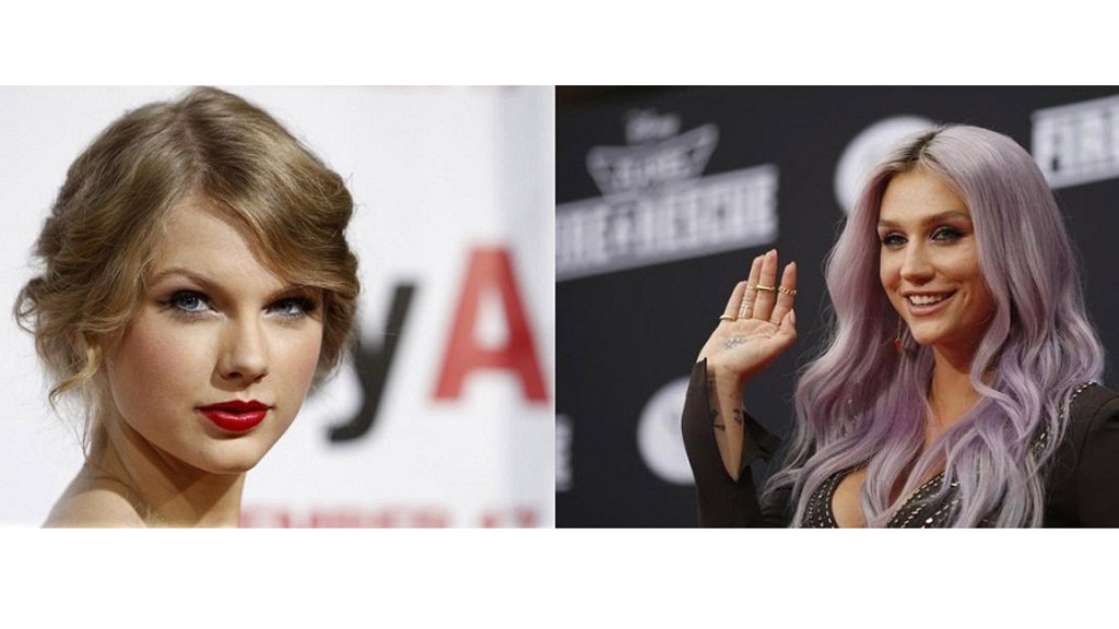 Taylor Swift đã hào phóng chi ra một số tiền không nhỏ để giúp đỡ Kesha (phải) vượt qua thời điểm khó khăn - Ảnh: Reuters