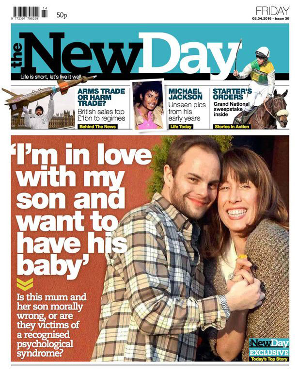 Bà Kim West và con trai, Ben Ford, trên bìa tờ New Day