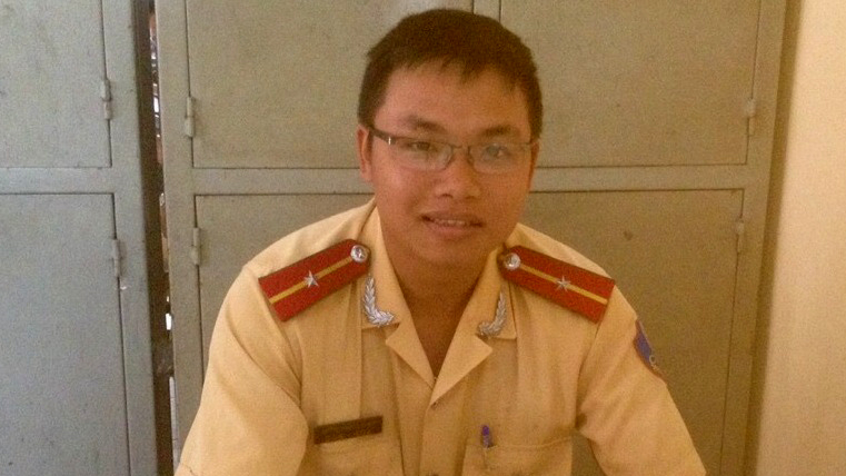 Thiếu úy Huỳnh Phước Chiến - Ảnh: Nguyễn Tú
