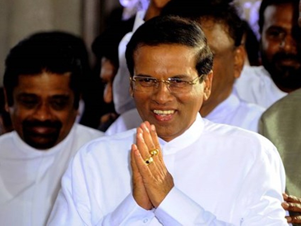 Tổng thống Sri Lanka, ông Maithripala Sirisena muốn giữ thái độ "cân bằng" trong các mối quan hệ ngoại giao - Ảnh: AFP