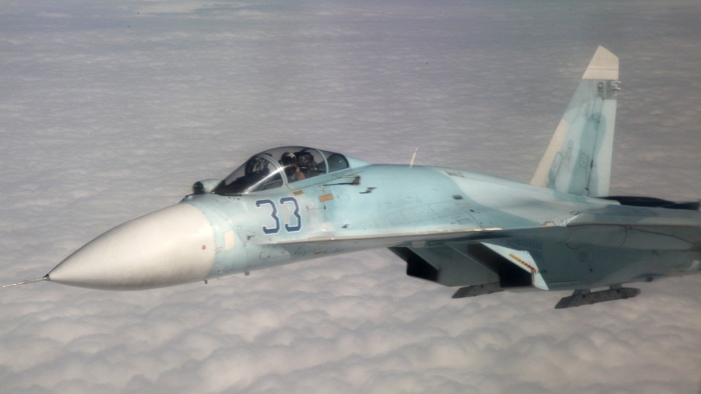 Chiếc Su-27 của Nga được cho nằm trong bài diễn tập mô phỏng tấn công Thụy Điển - Ảnh: Reuters
