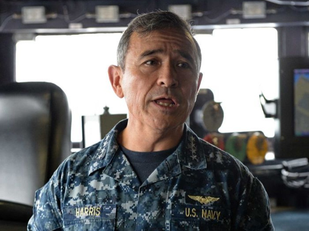 Đô đốc Harry Harris, Tư lệnh Hạm đội Thái Bình Dương của Mỹ cho rằng lúc này là "cơ hội chiến lược" để Mỹ thắt chặt quan hệ với Việt Nam - Ảnh: AFP