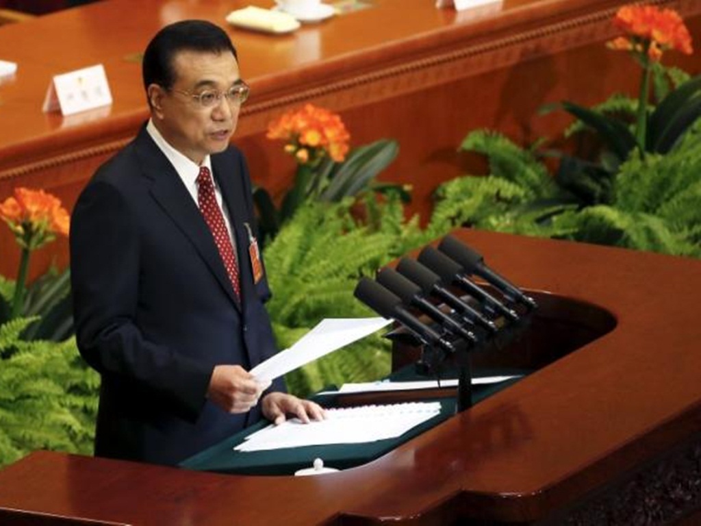Thủ tướng Trung Quốc Lý Khắc Cường nhắc lại lập trường cứng rắn của Trung Quốc với Đài Loan trước cuộc họp Quốc hội Trung Quốc ngày 5.3 - Ảnh: Reuters