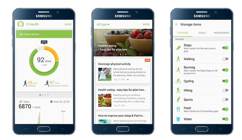 Ứng dụng S Health hiện đã có thể sử dụng được trên mọi dòng máy Android - Ảnh chụp màn hình