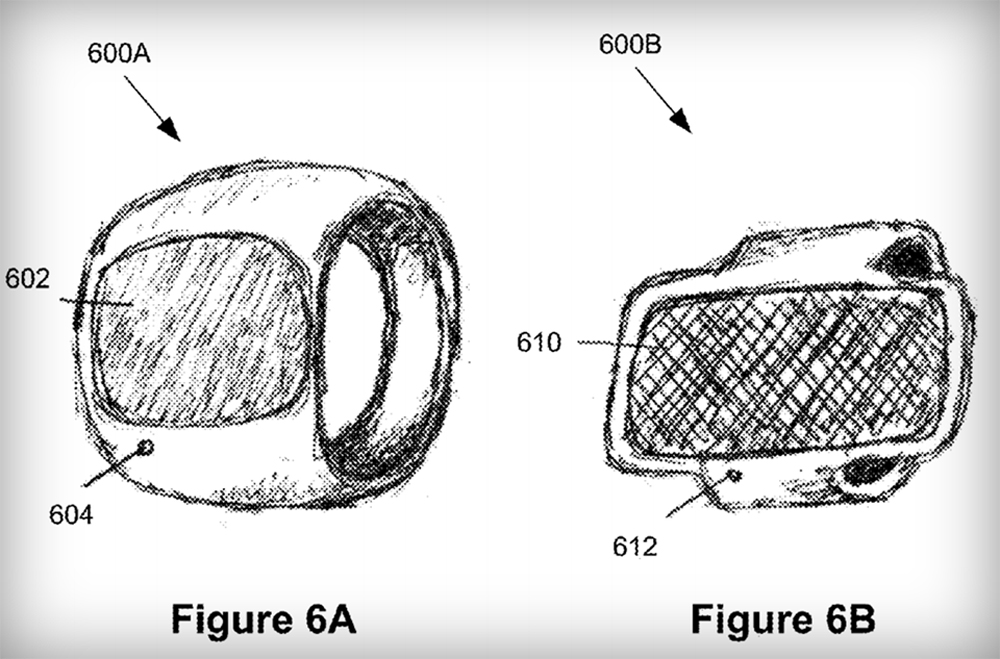 Hình ảnh mô tả bằng sáng chế nhẫn thông minh của Apple - Ảnh: USPTO