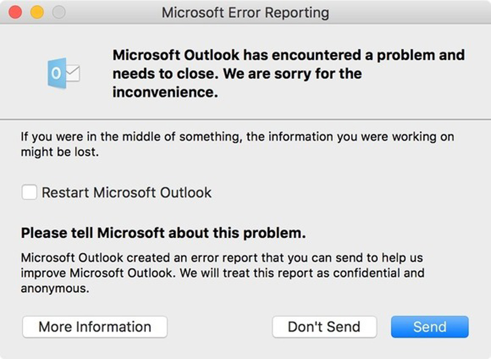 Office 2016 thường xuyên gặp lỗi khi chạy trên Mac OS X 10.11 El Capitan - Ảnh chụp màn hình
