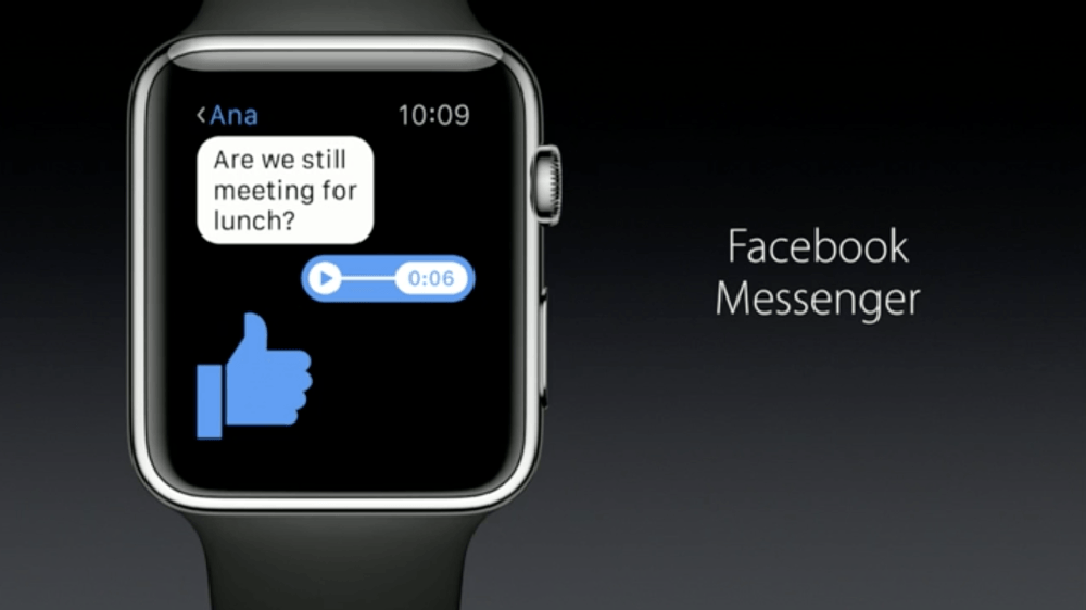 Ứng dụng Facebook Messenger đã có mặt trên đồng hồ chạy watchOS 2 - Ảnh chụp màn hình