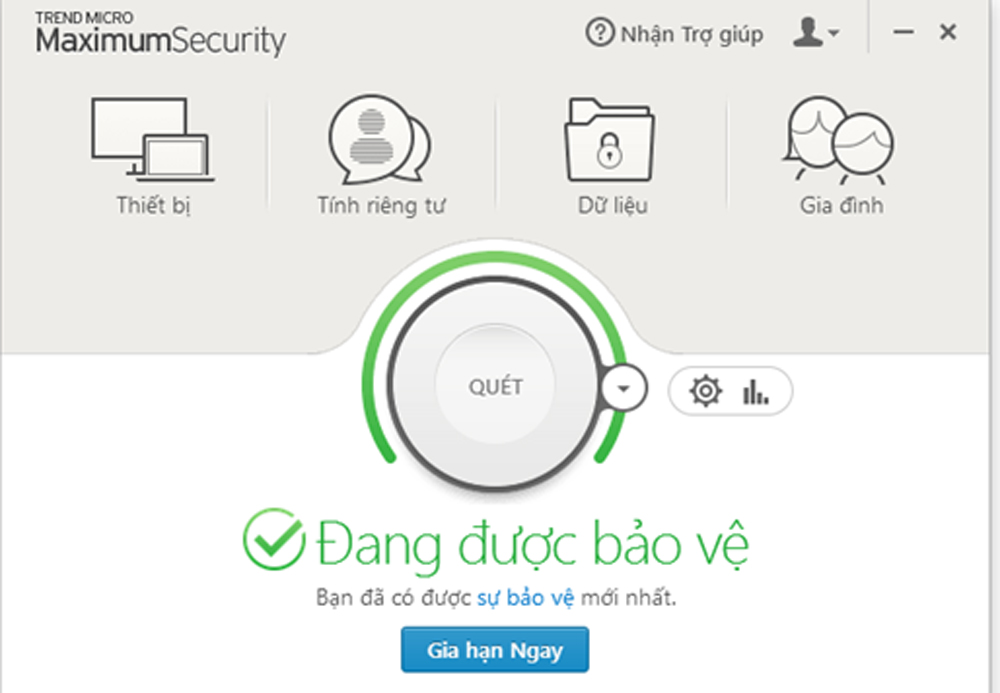 Giao diện làm việc của phiên bản Internet Security10 - Ảnh chụp màn hình