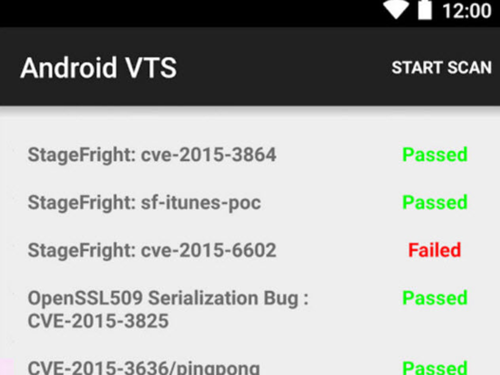 VTS for Android sẽ đưa ra những cảnh báo về lỗ hổng có trên thiết bị Android - Ảnh chụp màn hình