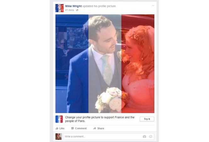 Facebook cung cấp tính năng thay đổi ảnh đại diện để tưởng niệm các nạn nhân tại Pháp - Ảnh chụp màn hình