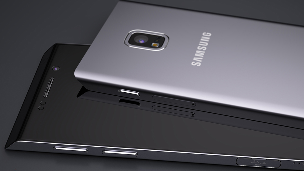 Một bản thiết kế Galaxy S7 với màn hình cong ở trên và dưới mặt trước - Ảnh chụp màn hình PhoneArena