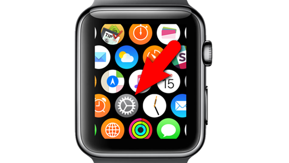 Màn hình truy cập vào ứng dụng Settings có trên Apple Watch