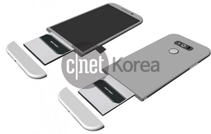 Hình ảnh được mô tả là thiết kế của LG G5 - Ảnh chụp từ CNET