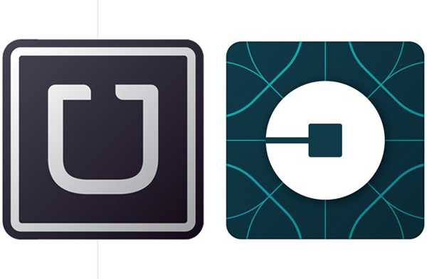 Logo cũ (trái) và logo mới của Uber - Ảnh: Uber