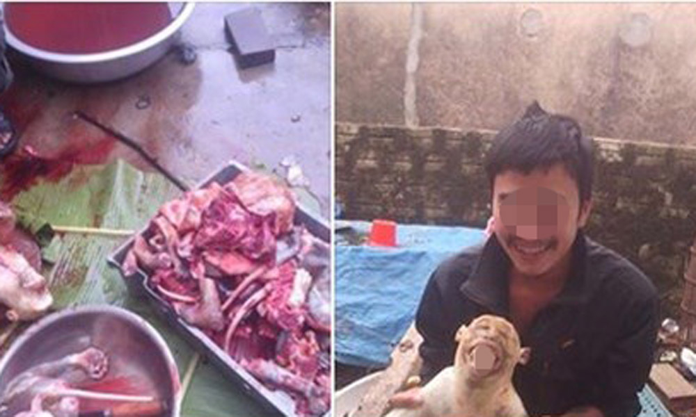 Những hình ảnh giết hại khỉ để nấu cao được Cường đăng trên trang cá nhân