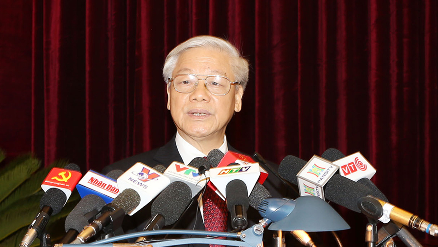 Tổng bí thư Nguyễn Phú Trọng phát biểu khai mạc Hội nghị - Ảnh: TTXVN