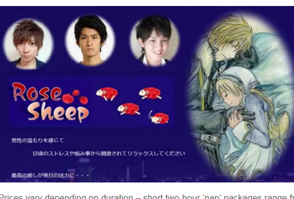 “Rose Sheep” giúp phụ nữ Nhật không phải lo lắng cô đơn khi về đêm - Ảnh chụp màn hình Oddity Central