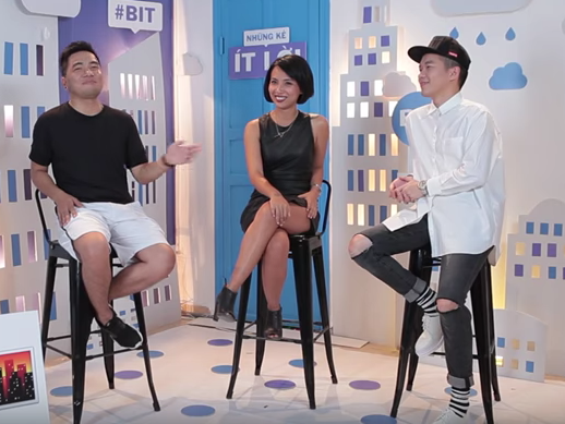 MC Thùy Minh, nhà văn Nguyễn Ngọc Thạch và stylist Lê Minh Ngọc trở lại với talkshow 'Những kẻ ít lời' - Ảnh: Chụp màn hình