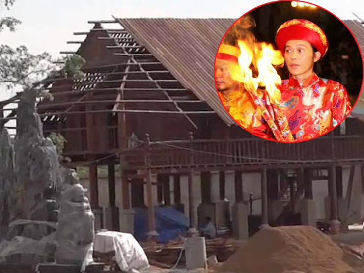 Hiện tại, công trình nhà thờ tổ của NSƯT Hoài Linh đang tạm dừng thi công