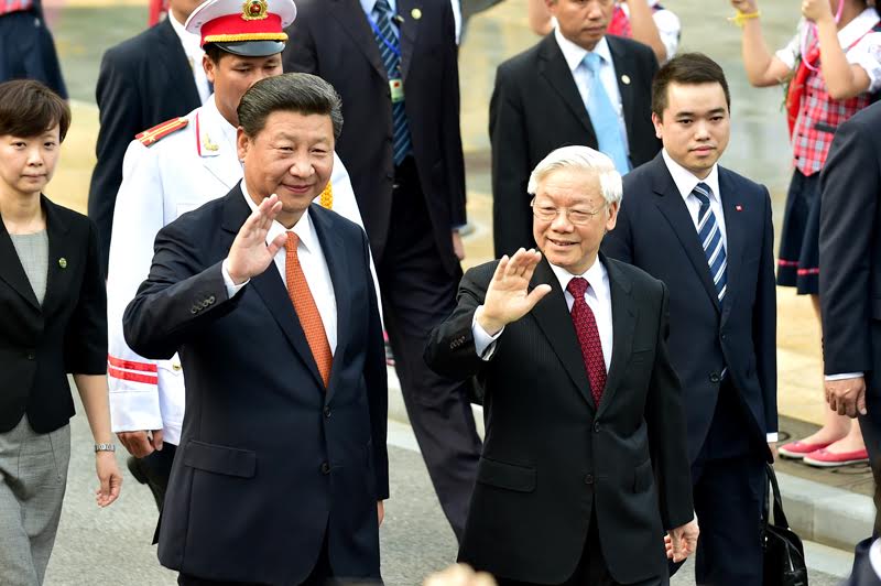 Tổng bí thư Nguyễn Phú Trọng đón chính thức Tổng bí thư, Chủ tịch nước Trung Quốc Tập Cận Bình - Ảnh: Ngọc Thắng