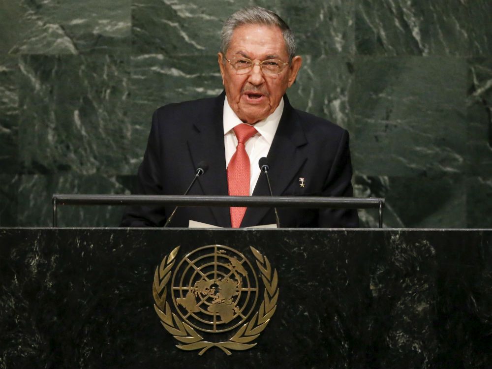 Chủ tịch Cuba Raul Castro lần đầu tiên phát biểu trước Liên Hiệp Quốc - Ảnh: Reuters