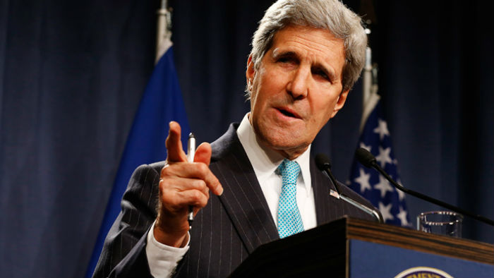 Ngoại trửng Mỹ John Kerry khẳng định Mỹ đang đẩy mạnh cả ngoại giao và hỗ trợ phe nổi dậy để chấm dứt xung đột ở Syria - Ảnh: Reuters