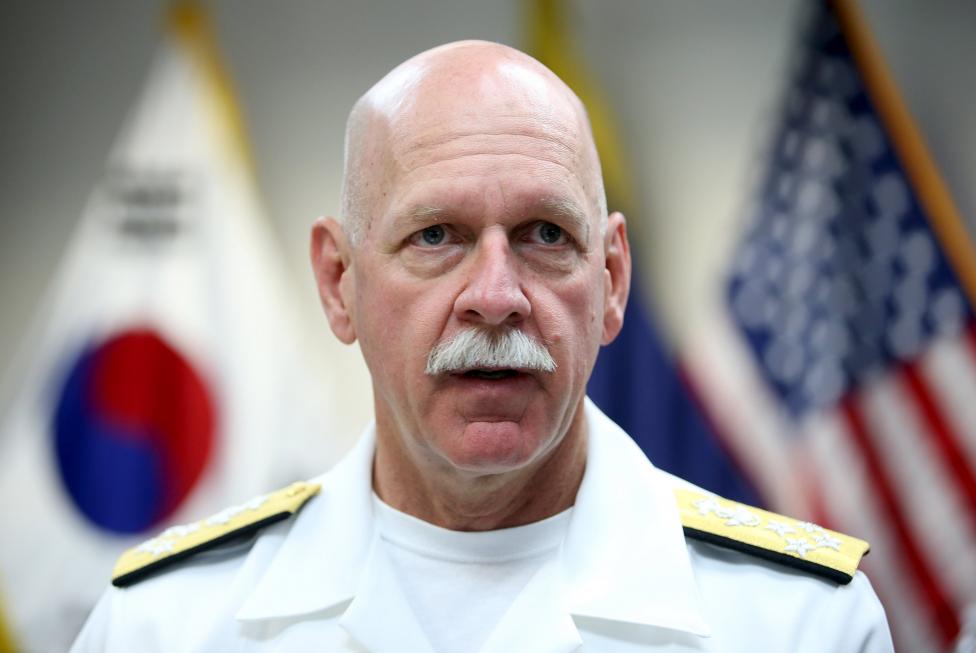 Tư lệnh Hạm đội Thái Bình Dương, Đô đốc Scott Swift cảnh báo nguy cơ chạy đua vũ trang ở Biển Đông - Ảnh: Reuters
